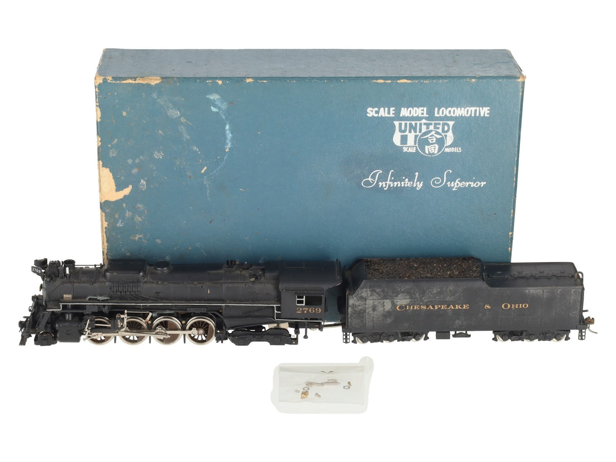 Pacific Fast Mail HO BRASS Kanawha C&O 2-8-4 Steam Locomotive w/Tender- Painted/Box