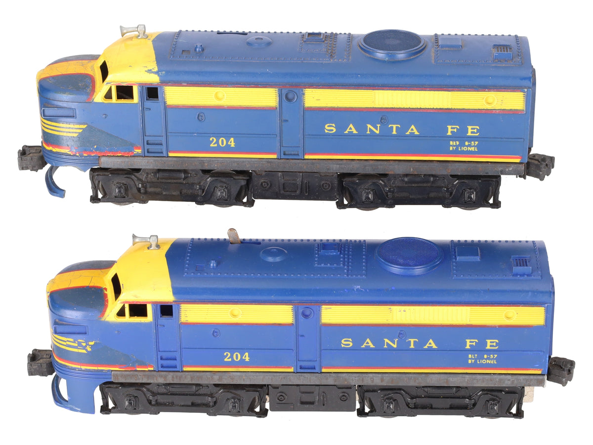 Lionel 204 Vintage O Santa Fe AA Diesel Locomotive Set VG