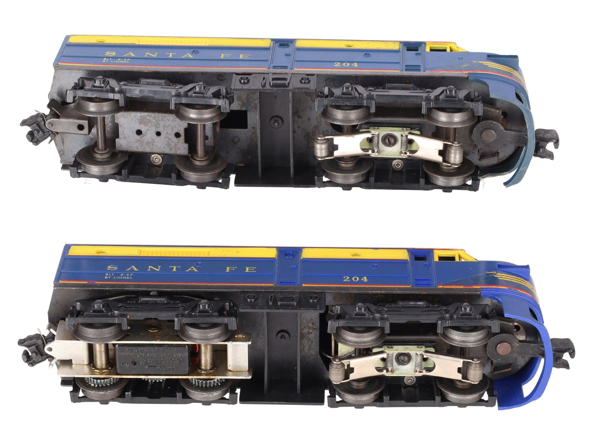 Lionel 204 Vintage O Santa Fe AA Diesel Locomotive Set VG