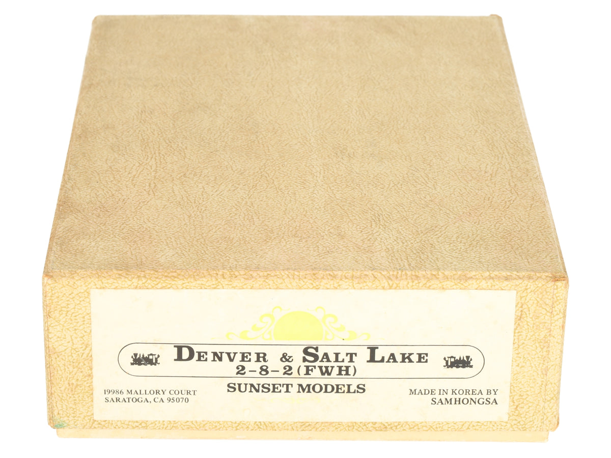 Sunset Models HO BRASS Denver & Salt Lake 2-8-2 (FWH) Steam Loco & Tender VG/Box