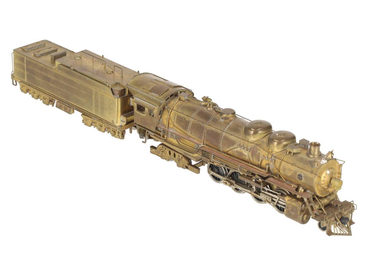 United Models HO Brass Santa Fe 2-8-4 Berkshire Steam Loco & Tender- Unpainted VG/Box