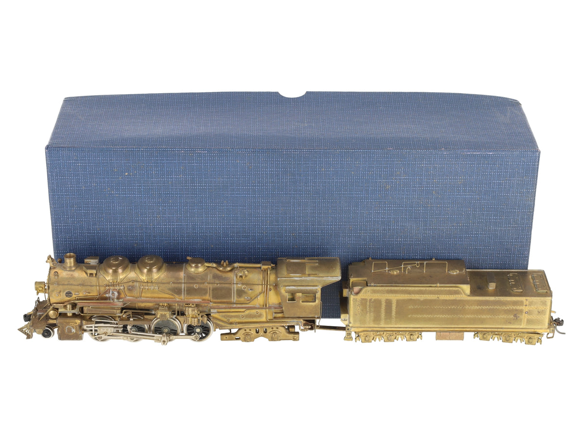United Models HO Brass Santa Fe 2-8-4 Berkshire Steam Loco & Tender- Unpainted VG/Box
