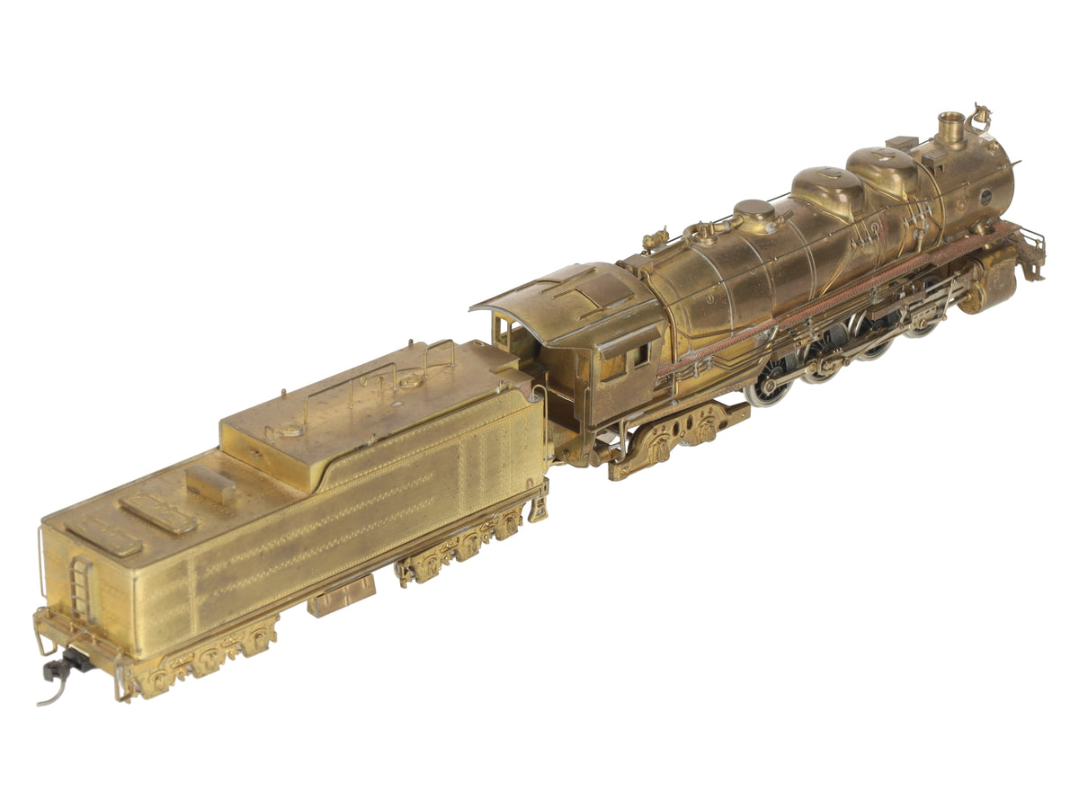 United Models HO Brass Santa Fe 2-8-4 Berkshire Steam Loco & Tender- Unpainted VG/Box
