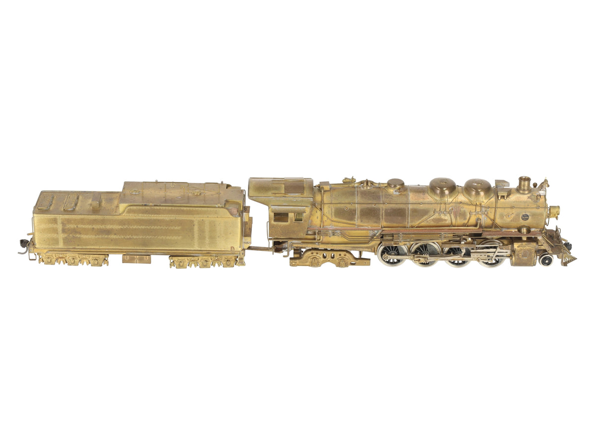 United Models HO Brass Santa Fe 2-8-4 Berkshire Steam Loco & Tender- Unpainted VG/Box