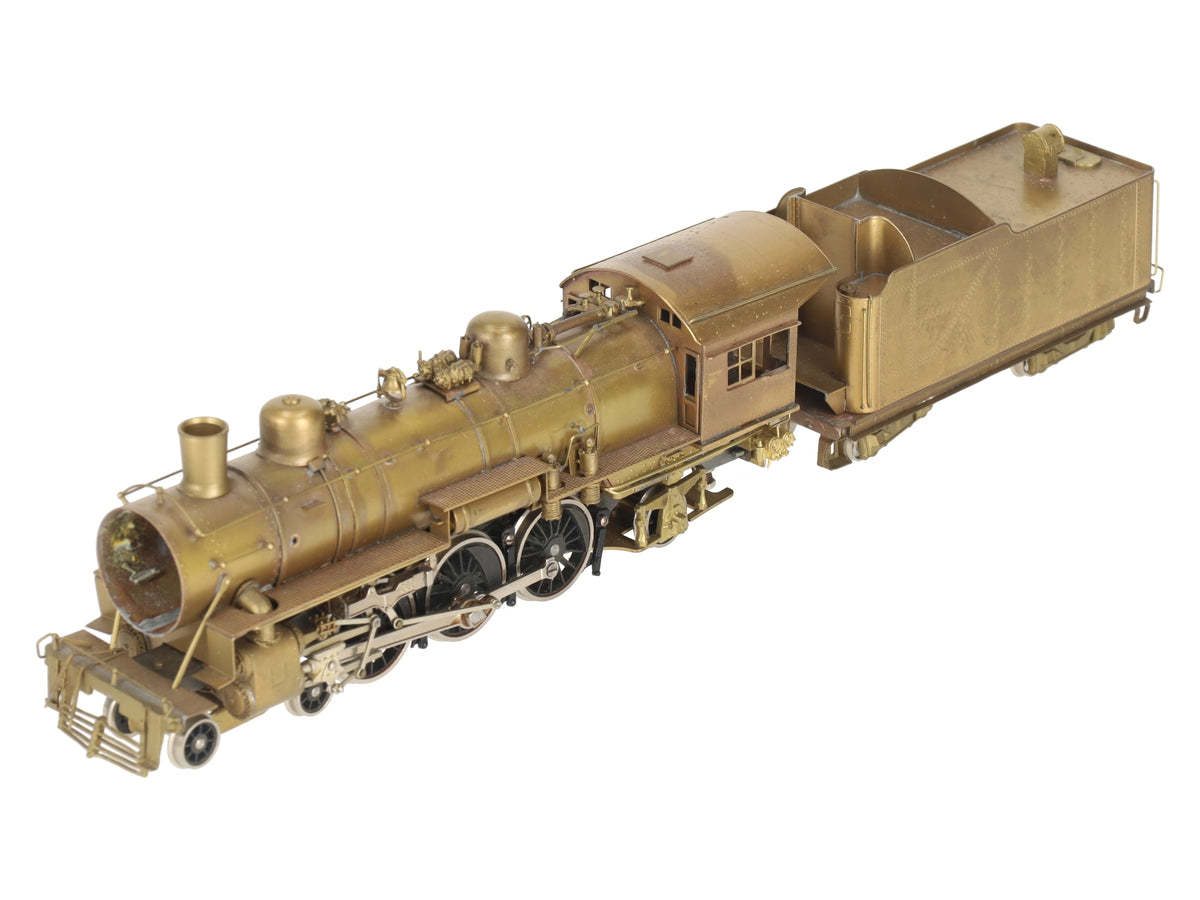 NWSL BRASS HO Scale N&W 4-6-2 Steam Locomotive & Tender - Unpainted VG