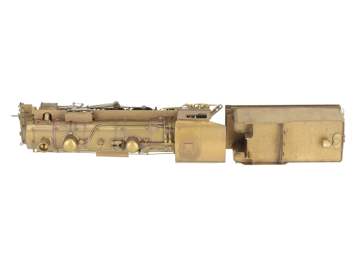 NWSL BRASS HO Scale N&W 4-6-2 Steam Locomotive & Tender - Unpainted VG