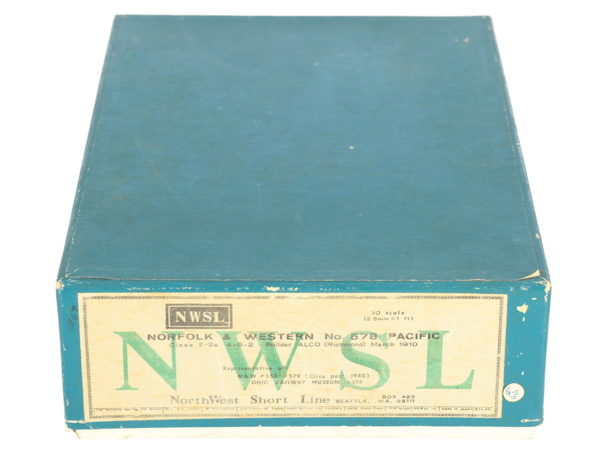 NWSL HO BRASS N&W Pacific 4-6-2 Class E-2a Steam Loco & Tender #578 - Painted/Box