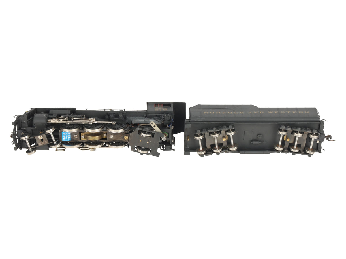NWSL HO BRASS N&W Pacific 4-6-2 Class E-2a Steam Loco & Tender #578 - Painted/Box