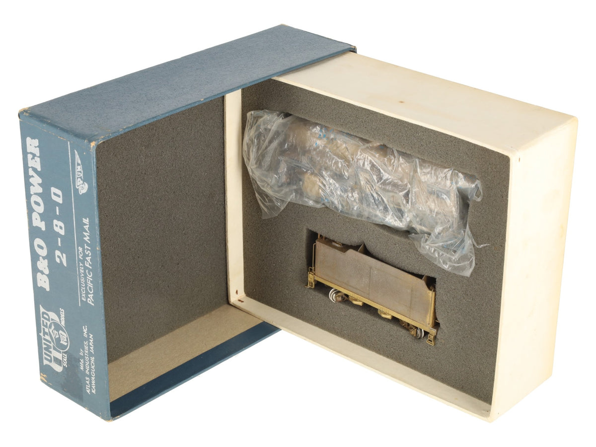 Pacific Mail East HO BRASS B&O 2-8-2 Steam Locomotive and Tender/Box
