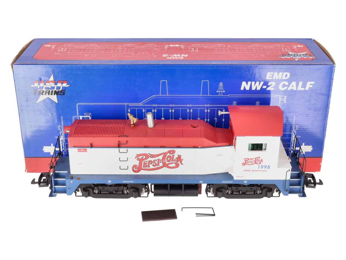 USA Trains 22038 G Scale Pepsi Powered NW-2 Diesel Locomotive VG/Box