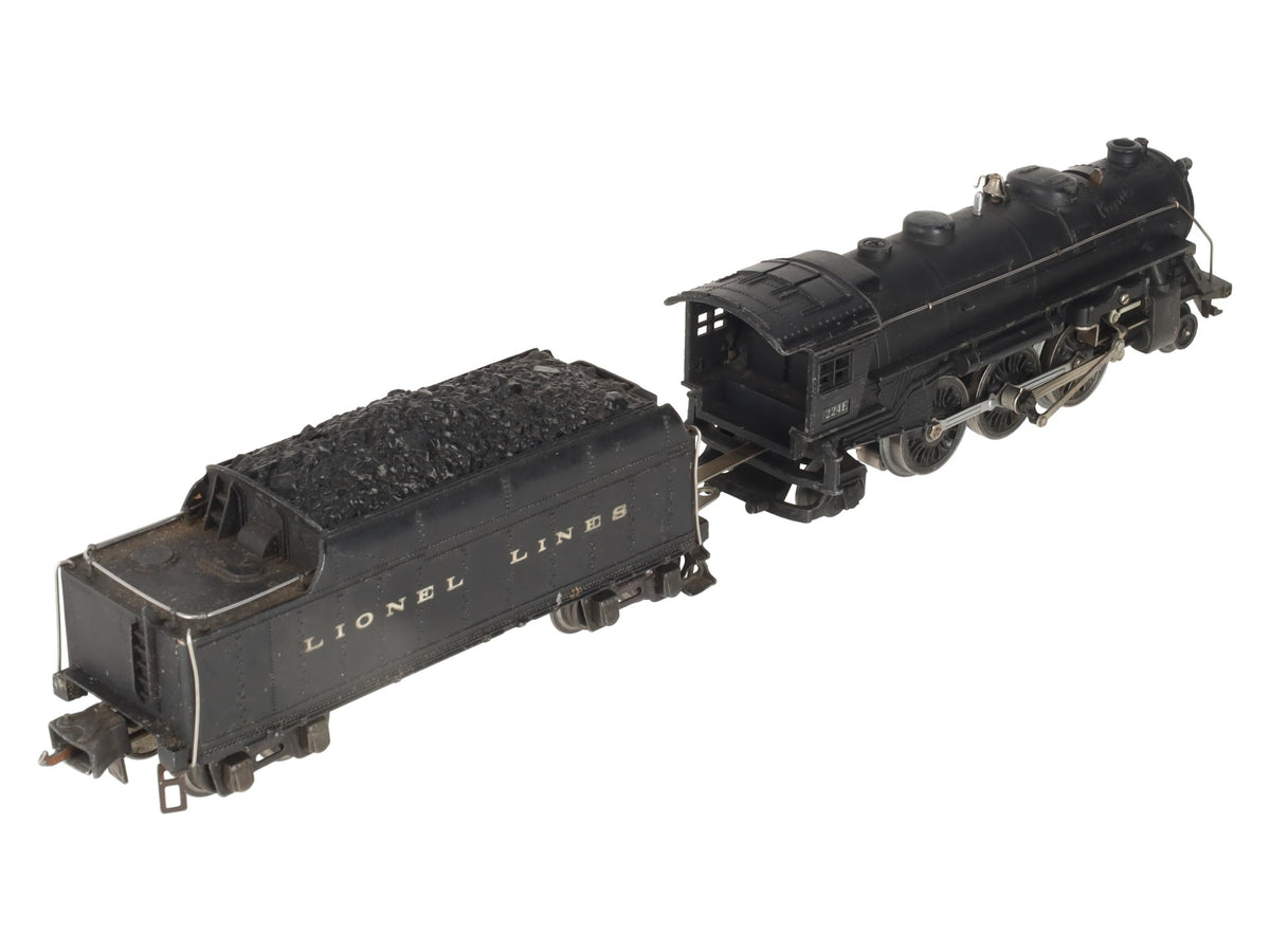 Lionel 224E Vintage O Gauge Diecast 2-6-2 Steam Locomotive & Tender 2224W VG