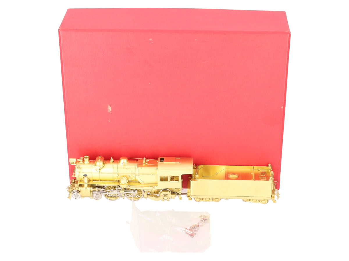 Key Imports E-6S BRASS HO 4-4-2 Atlantic Steam Locomotive w/ Tender -Unpainted EX/Box