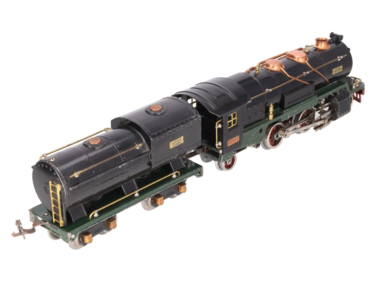 Lionel 260E Vintage O Prewar 2-4-2 Tinplate Steam Locomotive w/ 260T Tender VG