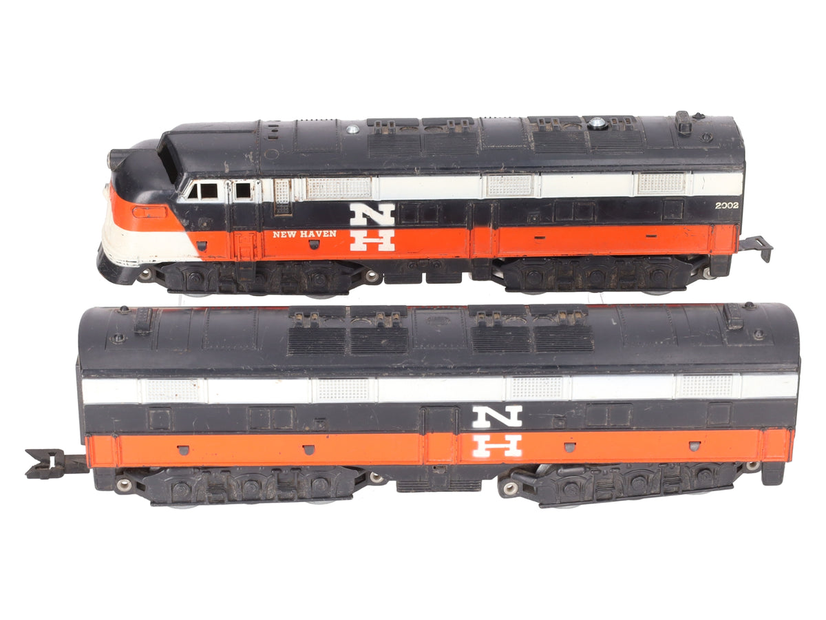 Marx 2002 Vintage O Gauge New Haven AB Diesel Locomotive Set VG