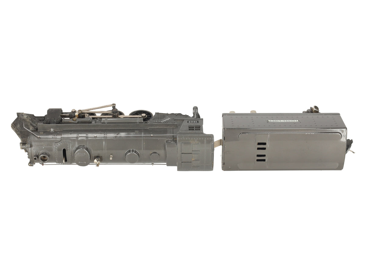 Lionel 1666E Vintage O Gauge Gray 2-6-2 Steam Locomotive with Tender EX