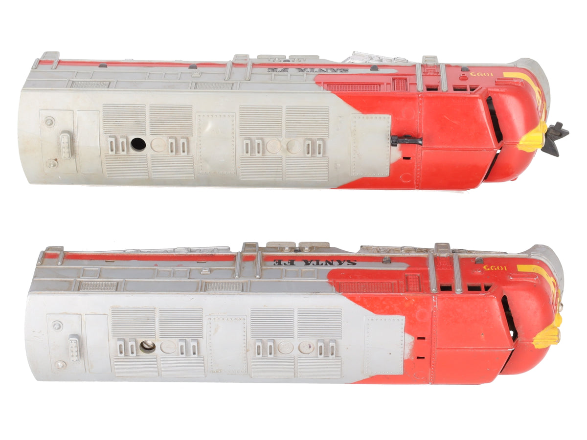 Marx 1095 Vintage O Santa Fe AA Diesel Locomotives VG