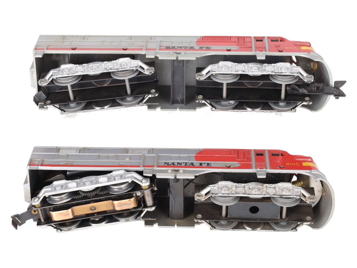 Marx 1095 Vintage O Santa Fe AA Diesel Locomotives VG