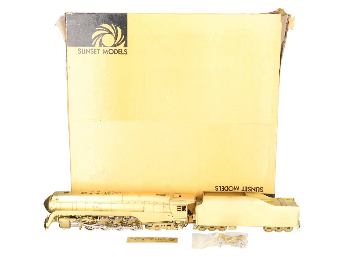 Sunset Models O Gauge BRASS N&W "J" Class 4-8-4 Steam Loco & Tender (2-Rail) VG/Box