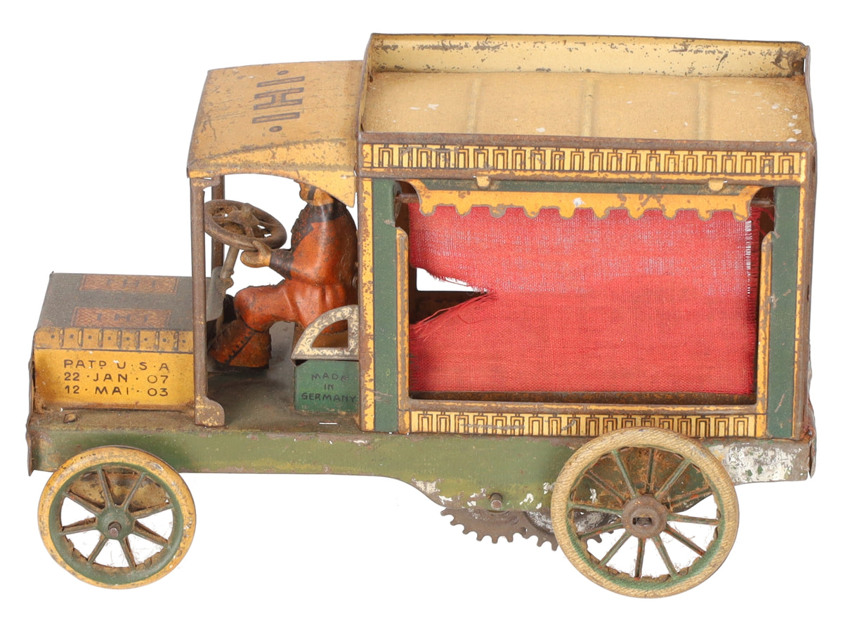 Lehmann 595 Vintage Tin Wind Up Meat Delivery Van