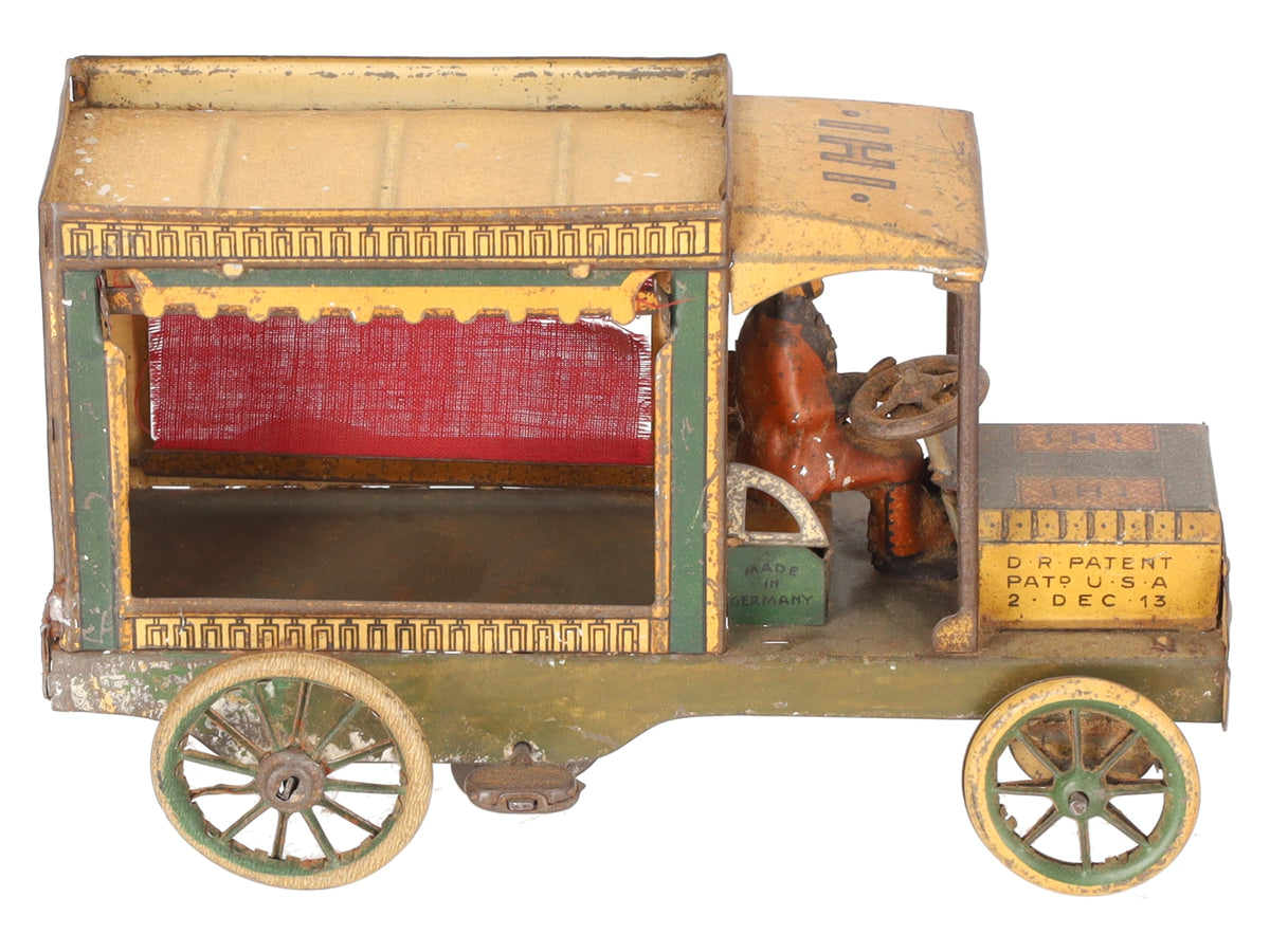 Lehmann 595 Vintage Tin Wind Up Meat Delivery Van