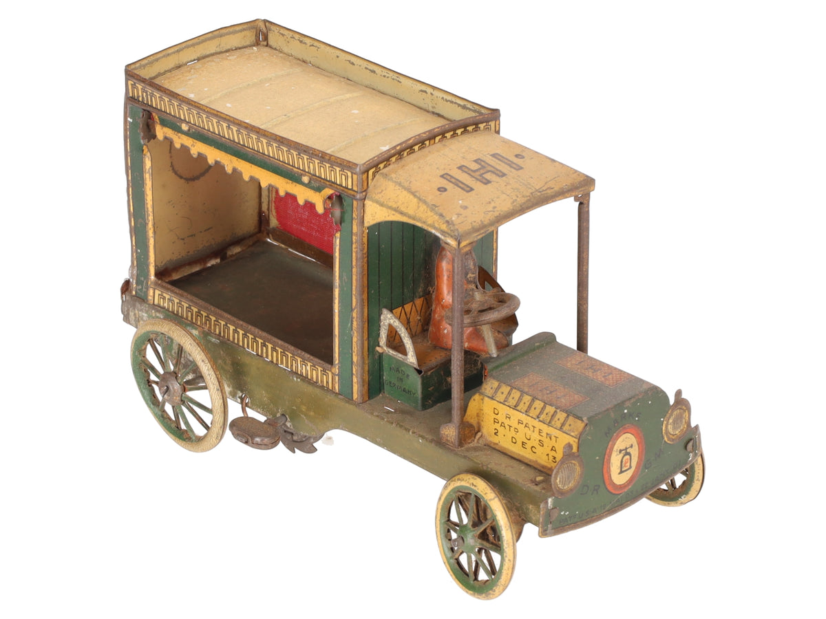 Lehmann 595 Vintage Tin Wind Up Meat Delivery Van