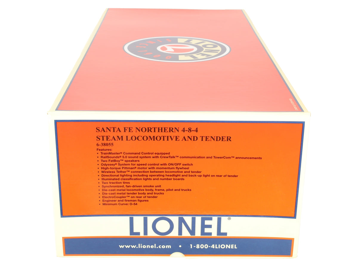 Lionel 6-38055 O Santa Fe 4-8-4 Northern Steam Locomotive & Tender #3751 w TMCC EX/Box