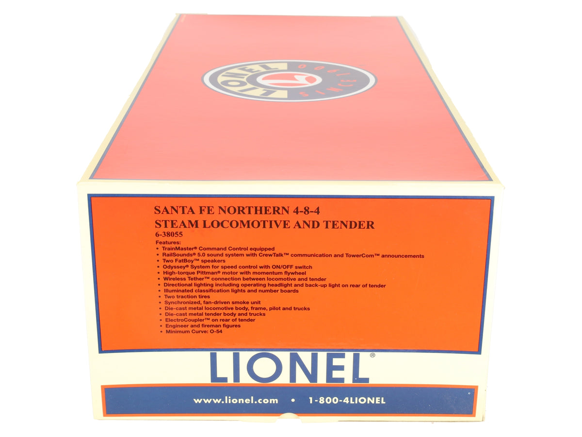 Lionel 6-38055 O Santa Fe 4-8-4 Northern Steam Locomotive & Tender #3751 w TMCC EX/Box