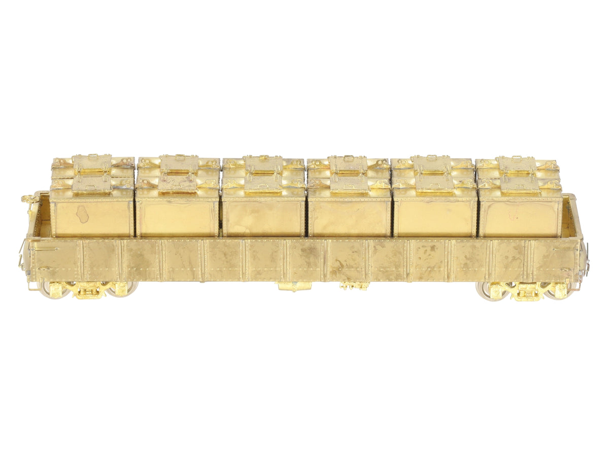 Rail Works R-137 HO Scale BRASS PRR G-22 Container Car w/12HB1-Unpainted VG/Box
