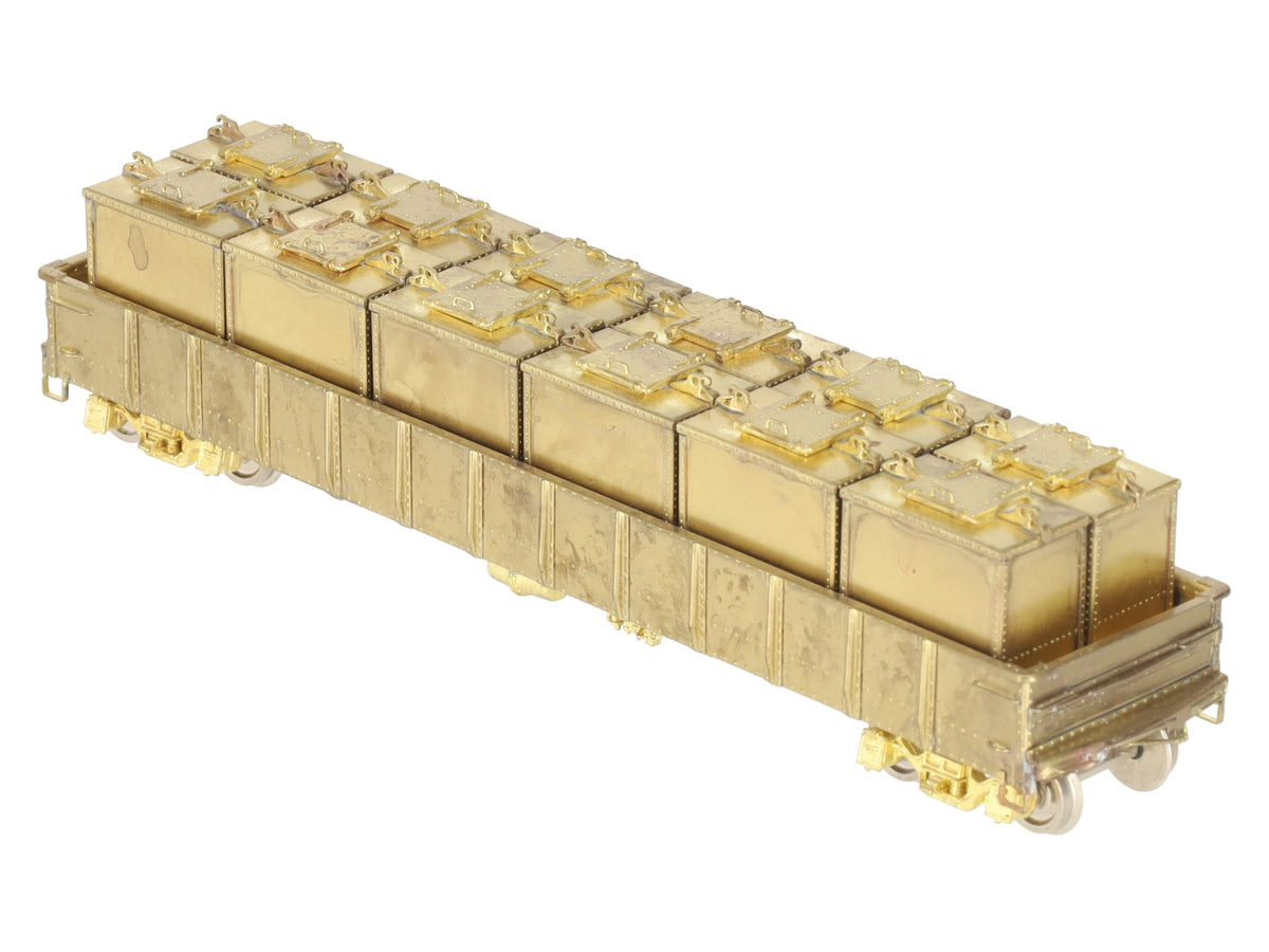 Rail Works R-137 HO Scale BRASS PRR G-22 Container Car w/12HB1-Unpainted VG/Box