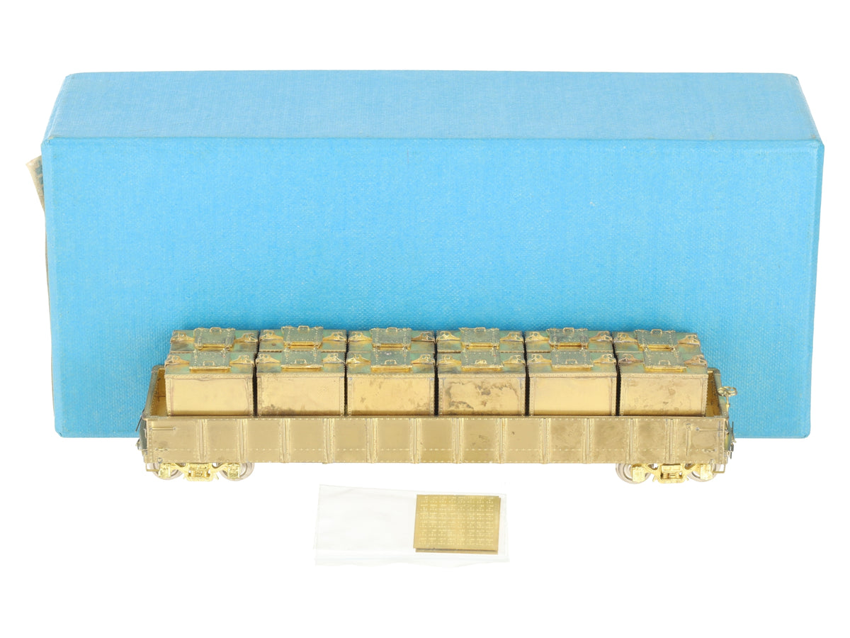 Rail Works R-137 HO Scale BRASS PRR G-22 Container Car w/12HB1-Unpainted VG/Box