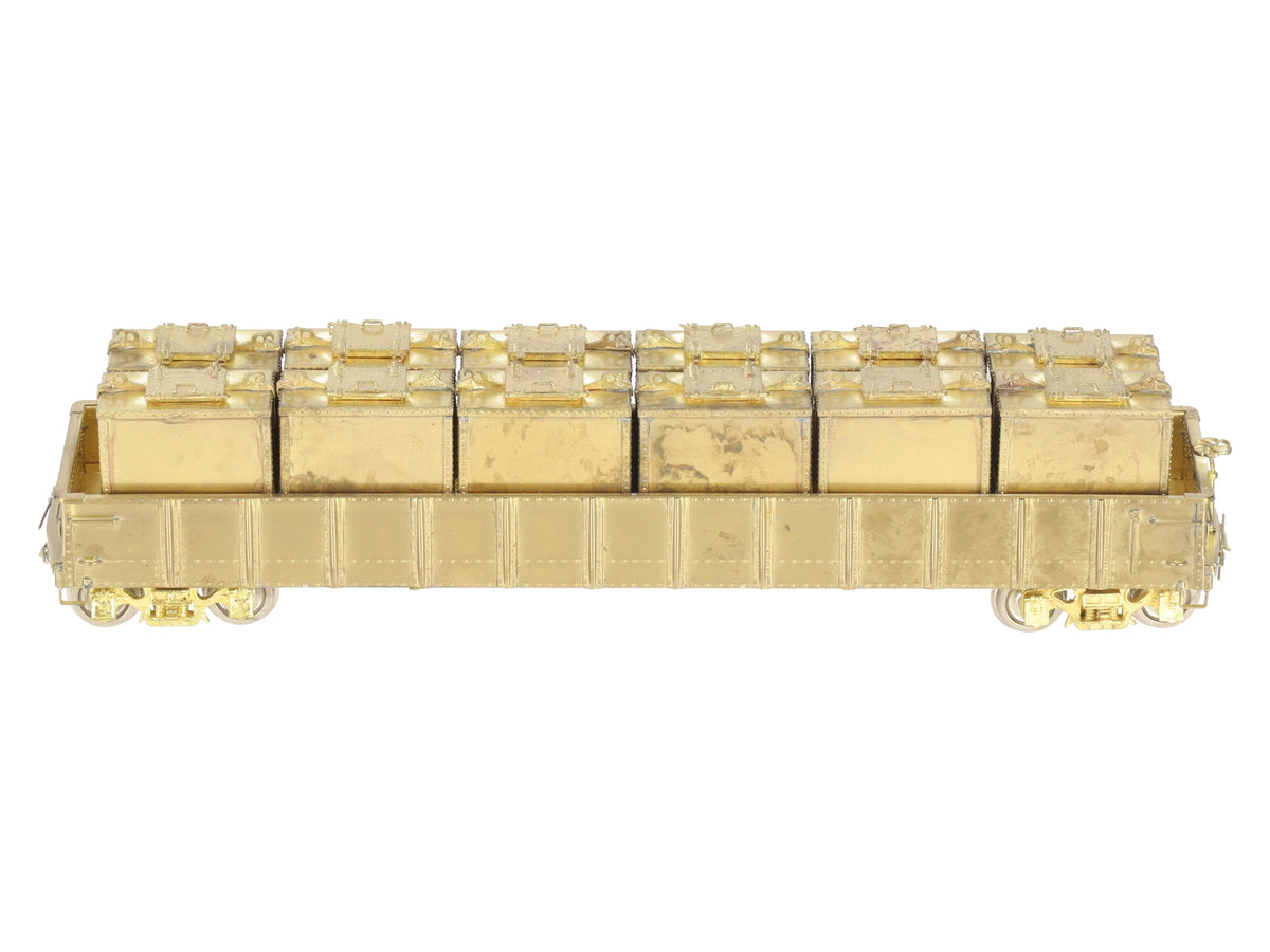 Rail Works R-137 HO Scale BRASS PRR G-22 Container Car w/12HB1-Unpainted VG/Box