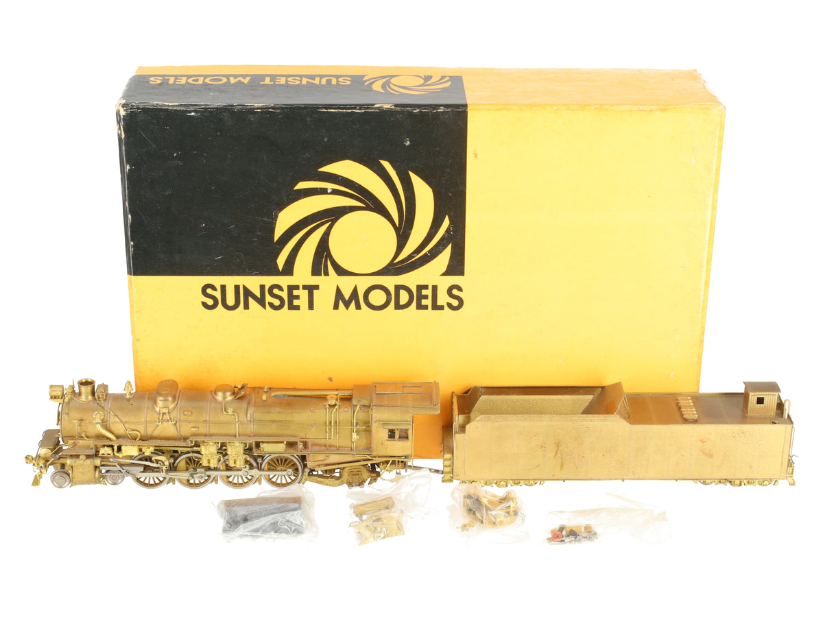 Sunset Models M-1A HO Brass PRR 4-8-2 M-1A Steam Locomotive & Tender- Unpainted VG/Box