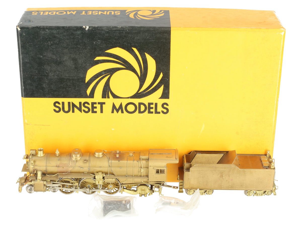 Sunset Models HO Scale BRASS PRR K-4 4-6-2 Steam Locomotive & Tender - Unpainted VG/Box