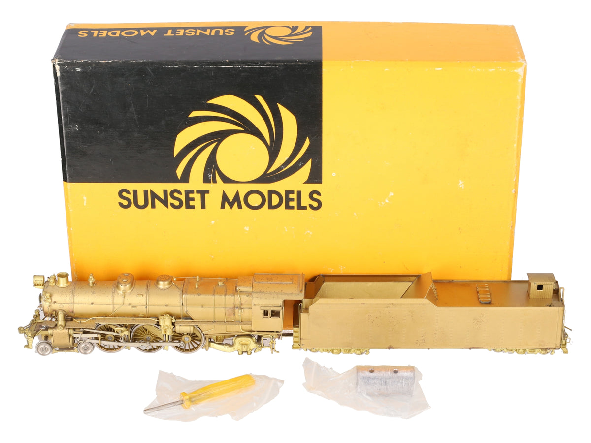 Sunset Models HO BRASS PRR K-4 4-6-2 Steam Loco & Tender (Long) - Unpainted VG/Box