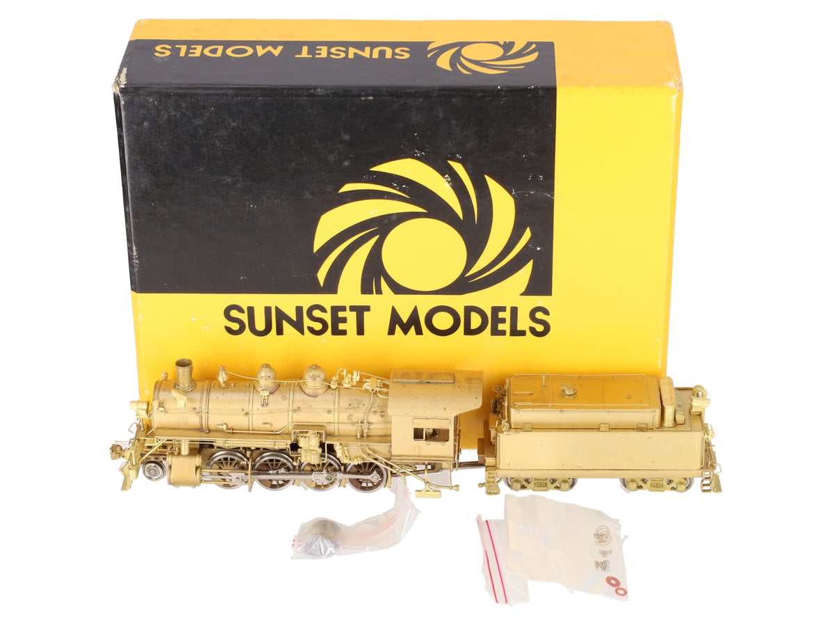 Sunset Models HO Scale BRASS SP C-19 2-8-0 Steam Locomotive & Tender- Unpainted EX/Box