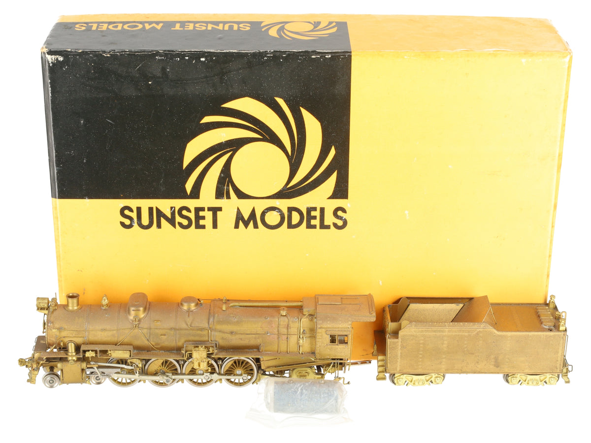 Sunset Models HO Scale Brass PRR M1 4-8-2 Steam Locomotive & Tender - Unpainted VG/Box