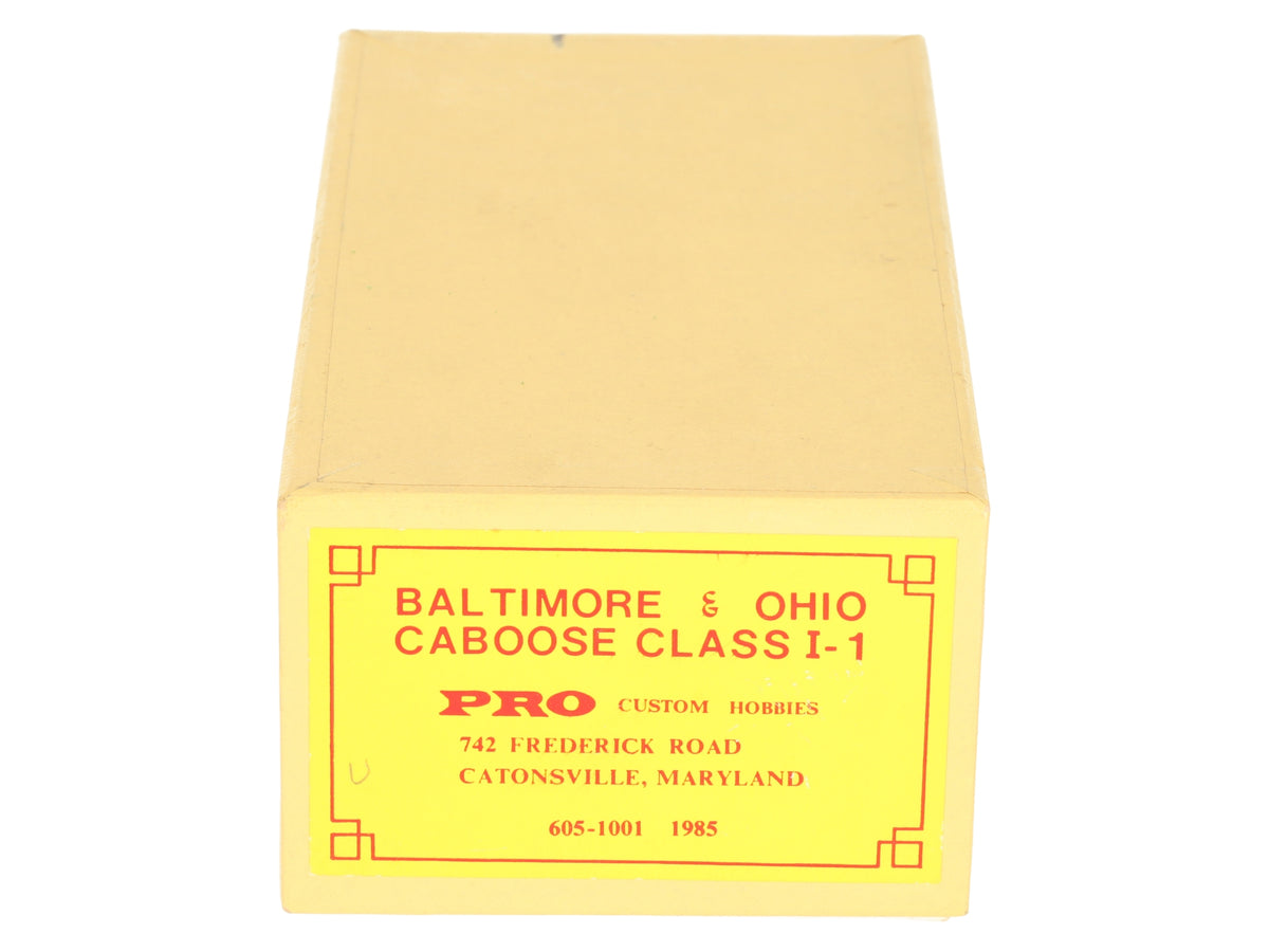 Pro Custom Hobbies HO Scale BRASS Baltimore & Ohio Caboose Class I-1- Painted/Box