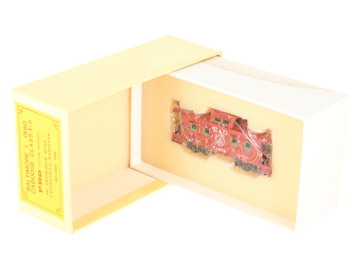 Pro Custom Hobbies HO BRASS Baltimore & Ohio Caboose Class I-5- Painted LN/Box