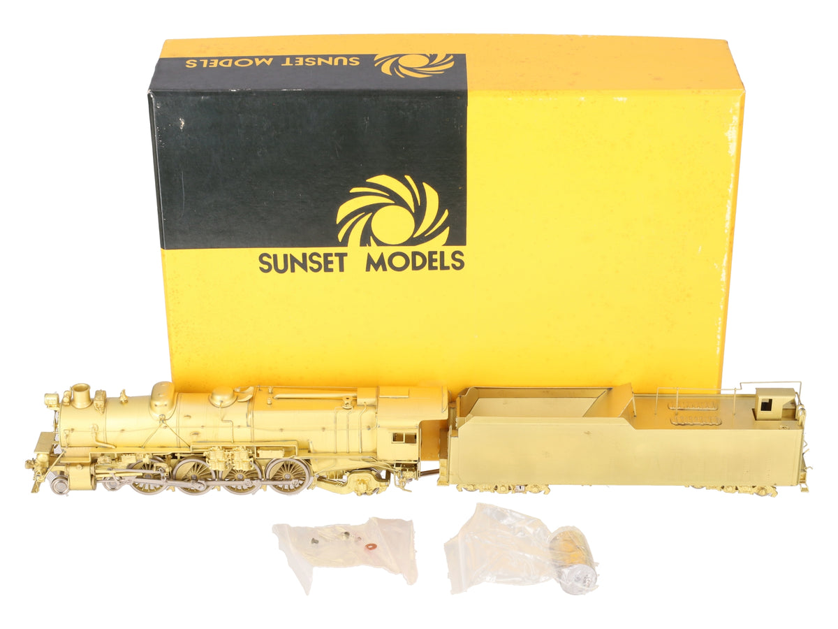 Sunset Models M-1A HO Brass PRR 4-8-2 M-1A Steam Locomotive & Tender- Unpainted EX/Box