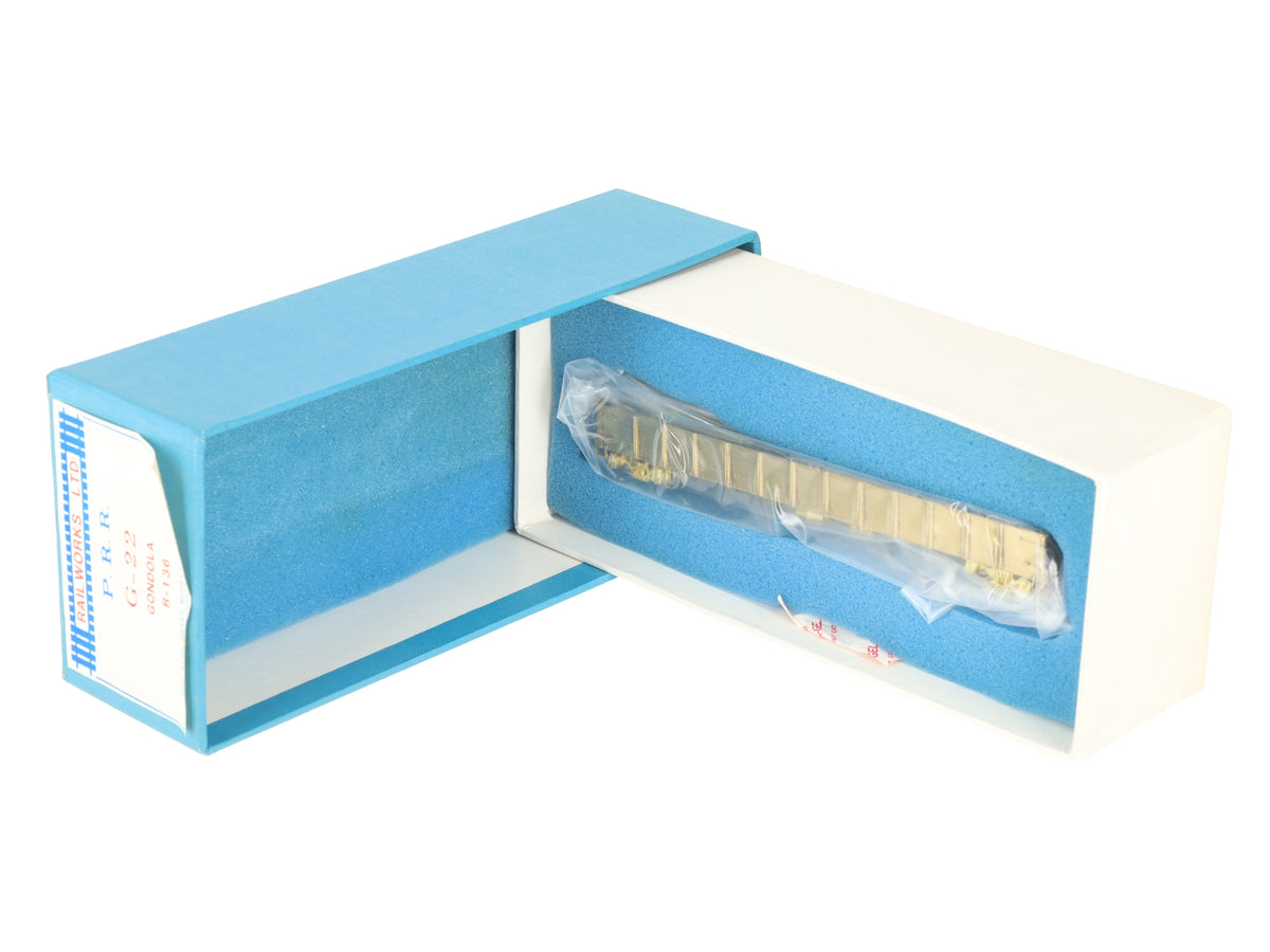 Railworks R-136 HO Scale BRASS Pennsylvania Railroad G-22 Gondola -Unpainted EX/Box