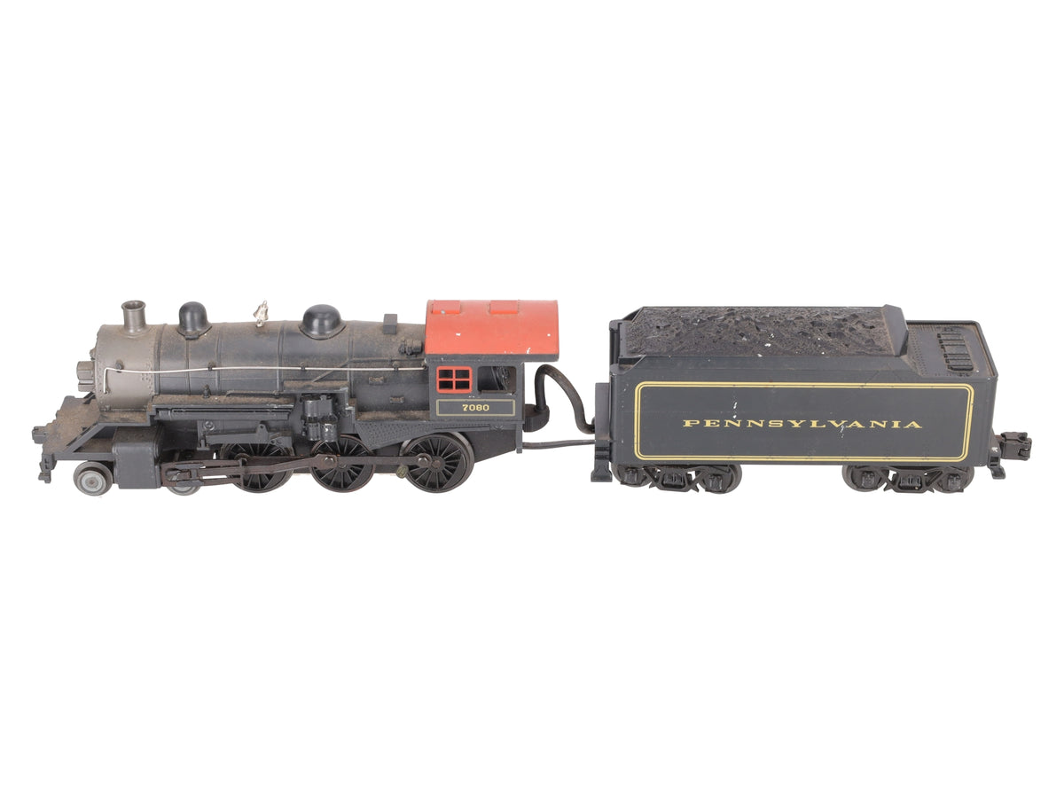 MTH 30-4215-1E O Gauge Pennsylvania 4-6-0 Steam Locomotive & Tender #7080 w/PS3 VG