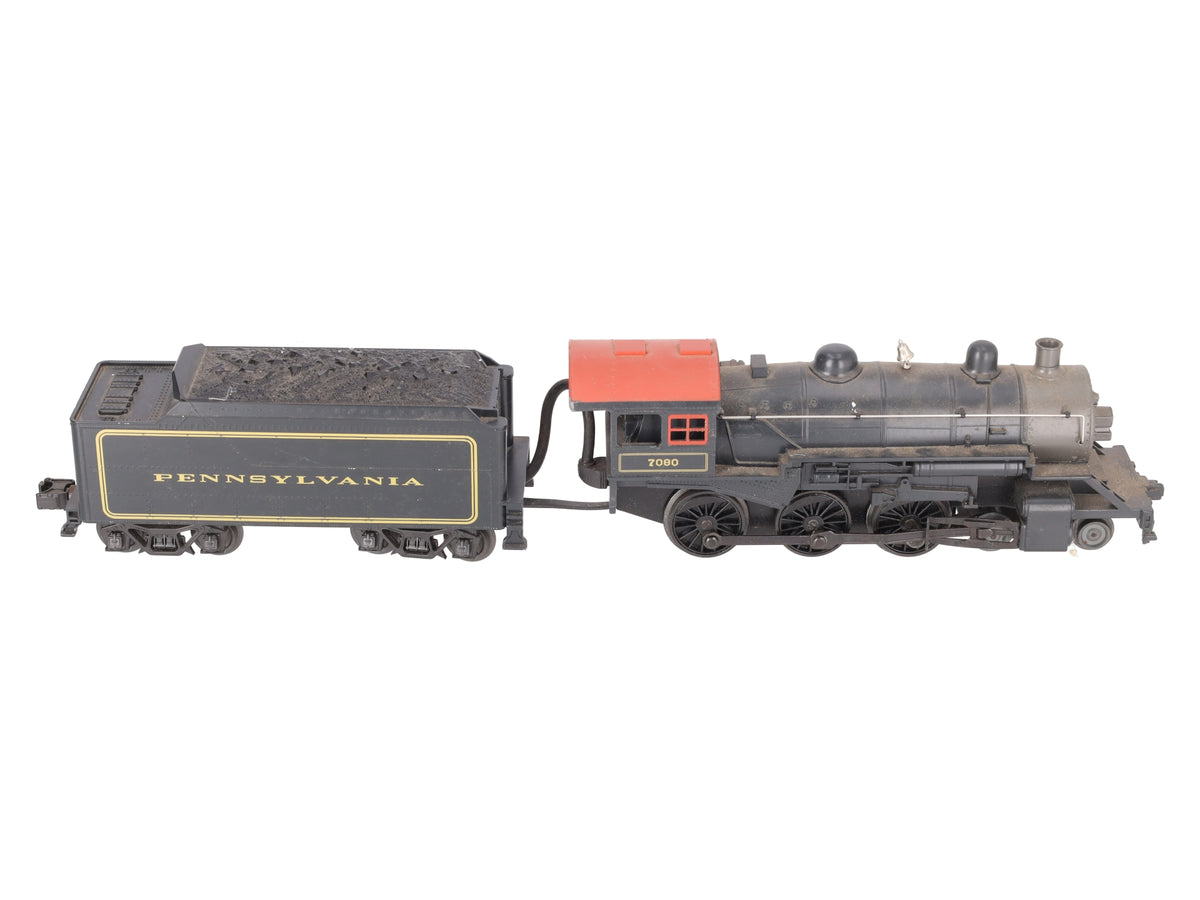 MTH 30-4215-1E O Gauge Pennsylvania 4-6-0 Steam Locomotive & Tender #7080 w/PS3 VG