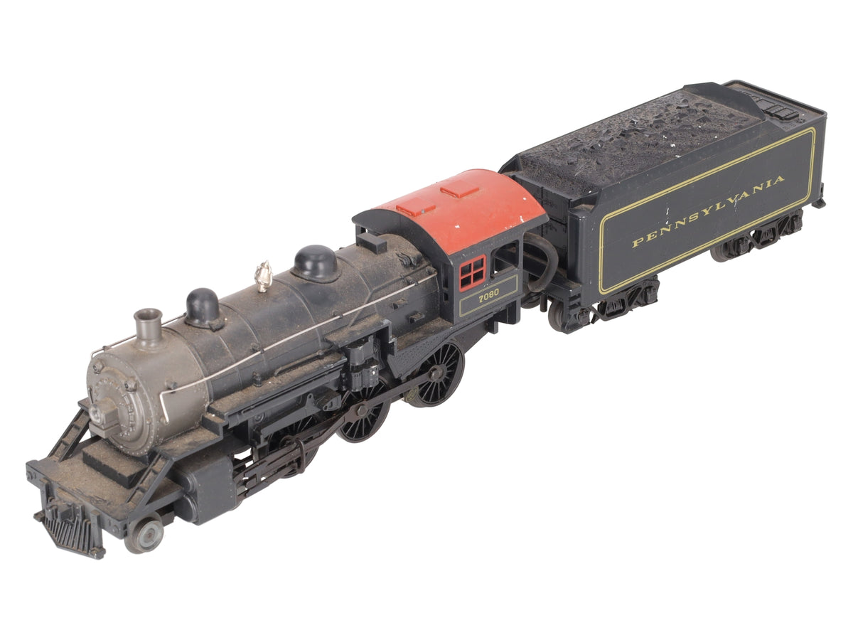 MTH 30-4215-1E O Gauge Pennsylvania 4-6-0 Steam Locomotive & Tender #7080 w/PS3 VG