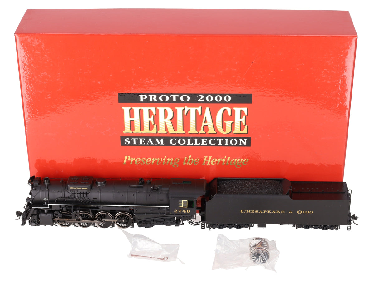 Proto 2000 920-31674 HO C&O Berkshire 2-8-4 Steam Locomotive & Tender #2746 EX/Box