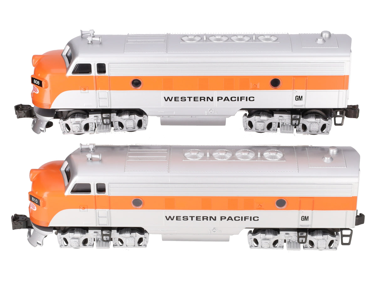 Williams O Gauge Western Pacific F7 AA Diesel Engine Set: #808 & 810 w/ Sound EX/Box