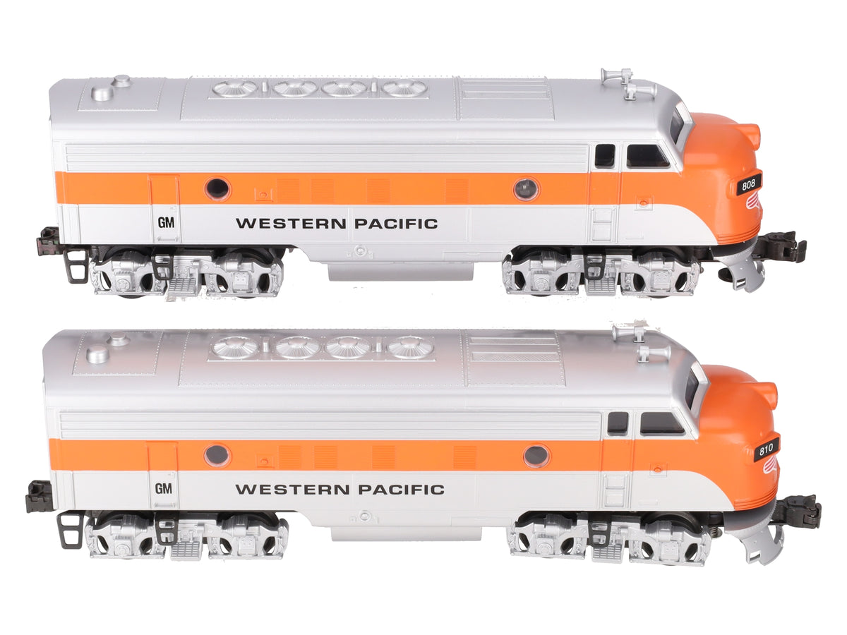 Williams O Gauge Western Pacific F7 AA Diesel Engine Set: #808 & 810 w/ Sound EX/Box