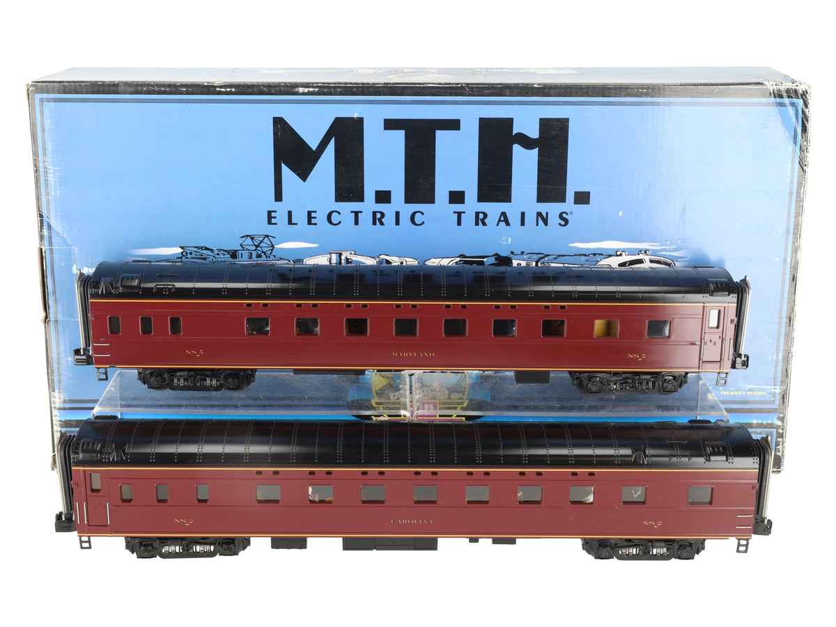 MTH 20-80007H O NS 70' Streamlined Slpr/Slpr Smooth Sided 2-Car Passenger Set EX/Box