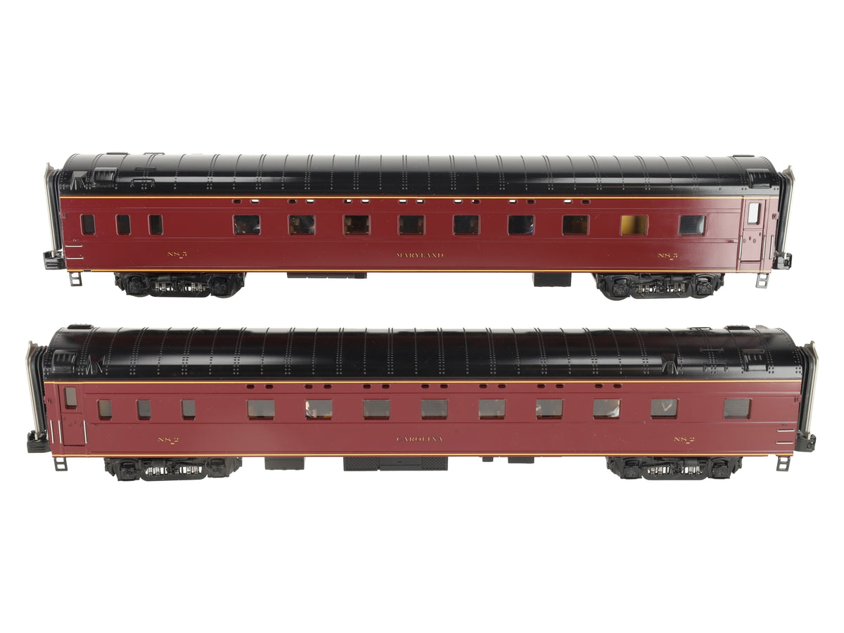 MTH 20-80007H O NS 70' Streamlined Slpr/Slpr Smooth Sided 2-Car Passenger Set EX/Box
