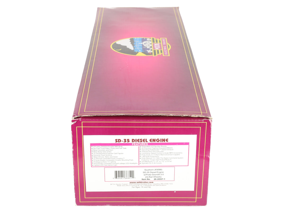 MTH 20-20537-1 O Southern Railway SD-35 Diesel Engine with Proto-Sound 3.0 #3088 EX/Box