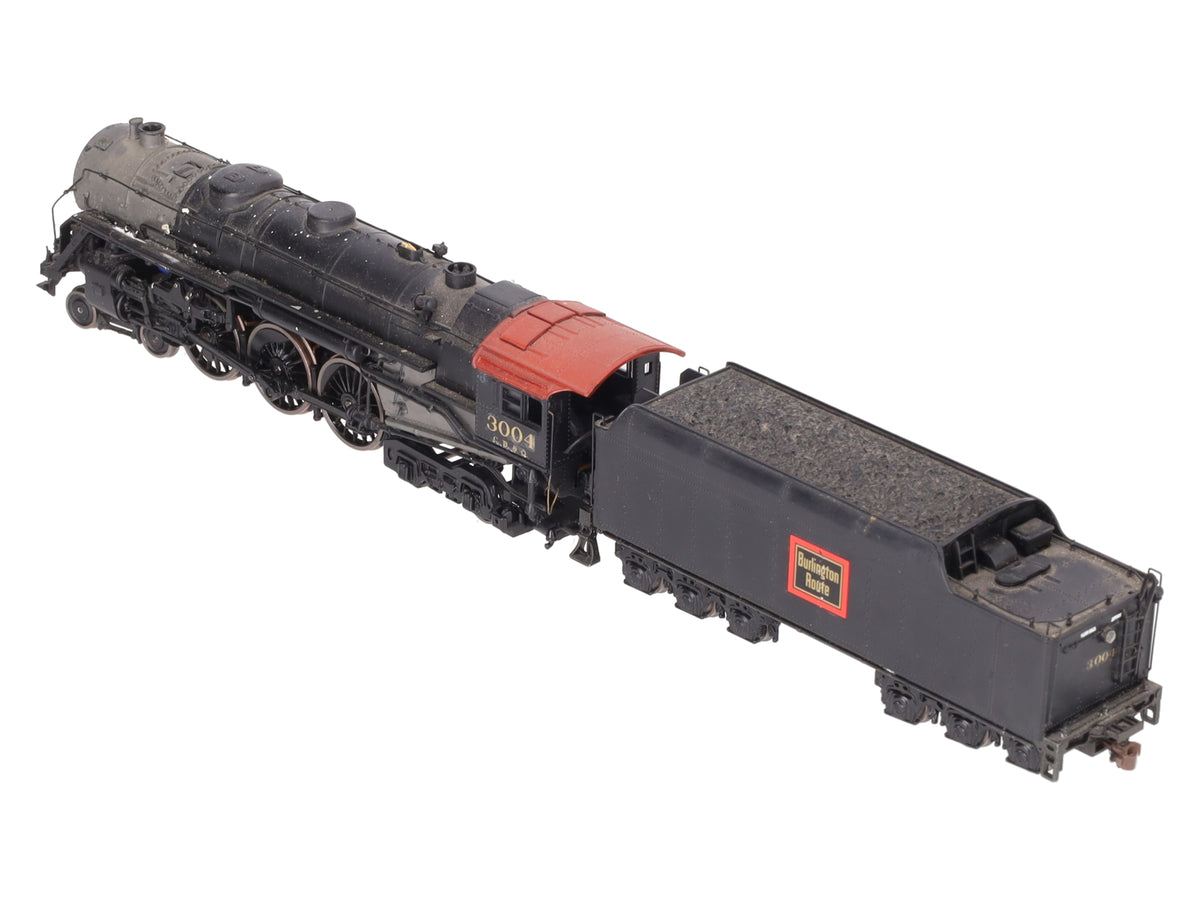 Broadway Limited HO Custom CB&Q Steam Locomotive And Coal tender w/DCC #3004